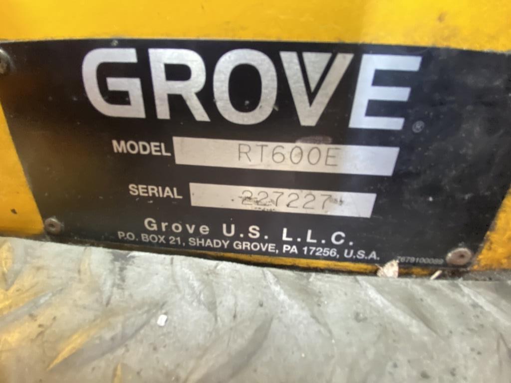 2007 Grove RT600E Rough Terrain Crane