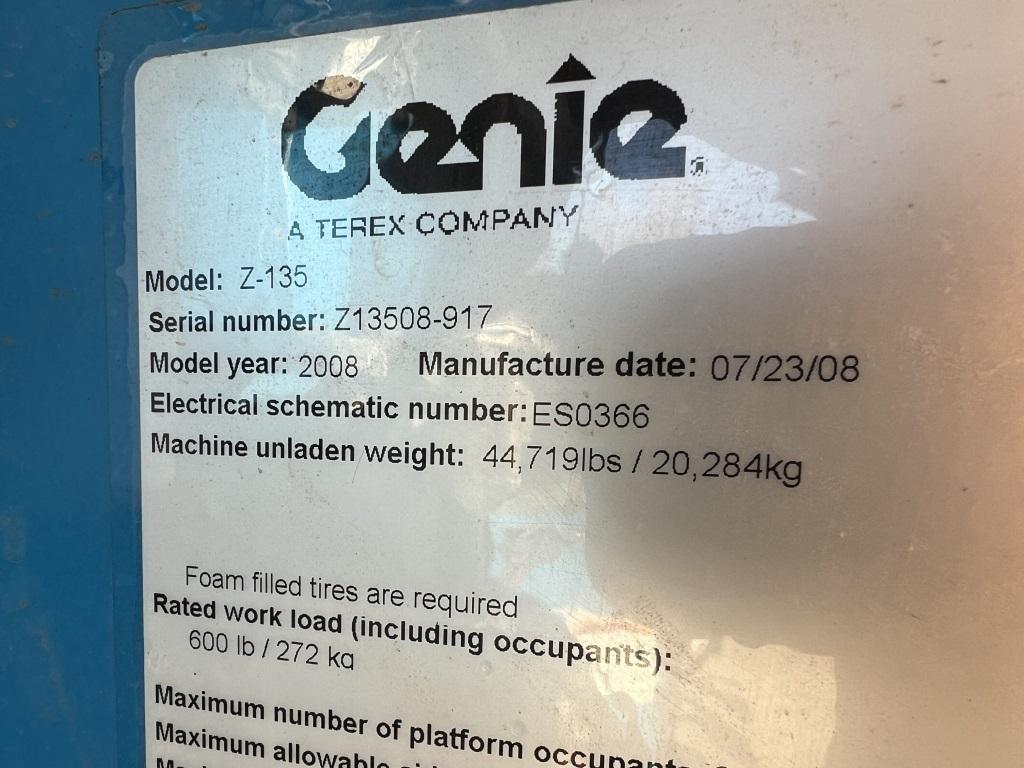 2008 Genie Z-135/70 4x4 Articulating Boom Lift