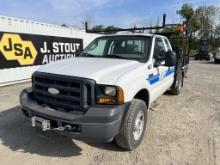 2006 Ford F350 Extra Cab 4x4 Flatbed Truck