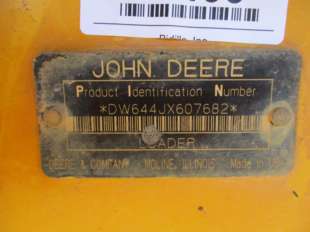 John Deere 644J Wheel Loader.