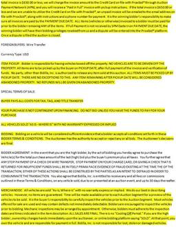 PLEASE READ - TERMS & CONDITIONS OF AUCTION
