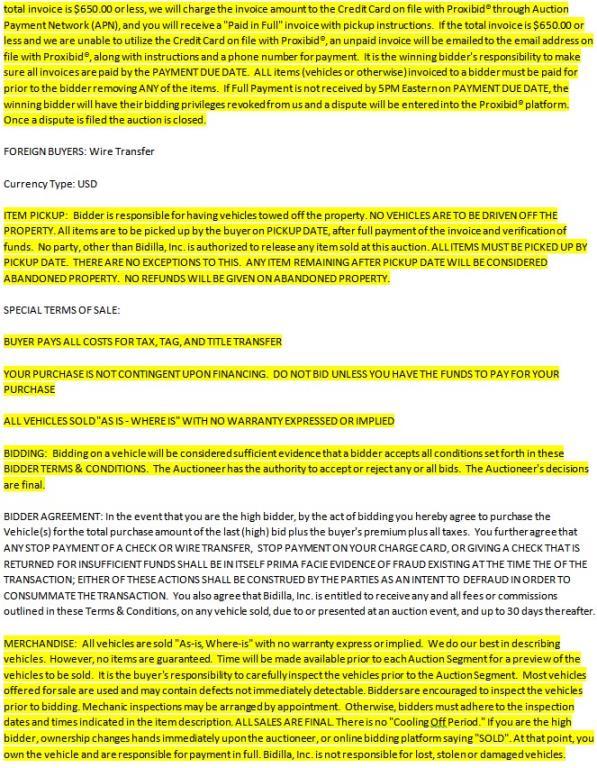 PLEASE READ - TERMS & CONDITIONS OF AUCTION