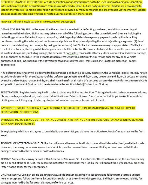 PLEASE READ - TERMS & CONDITIONS OF AUCTION