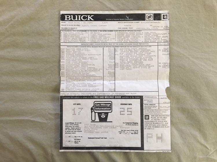1987 Buick Regal T-Type Turbo Coupe