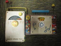 LOT OF 2 FISHER PRICE WIND UP MUSIC BOXES
