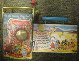 LOT OF 2 FISHER PRICE WIND UP MUSIC BOXES