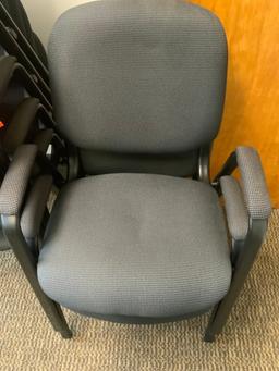 Lot of 7 Office Arm Stackable Chairs