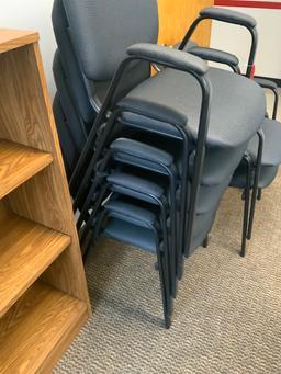 Lot of 7 Office Arm Stackable Chairs