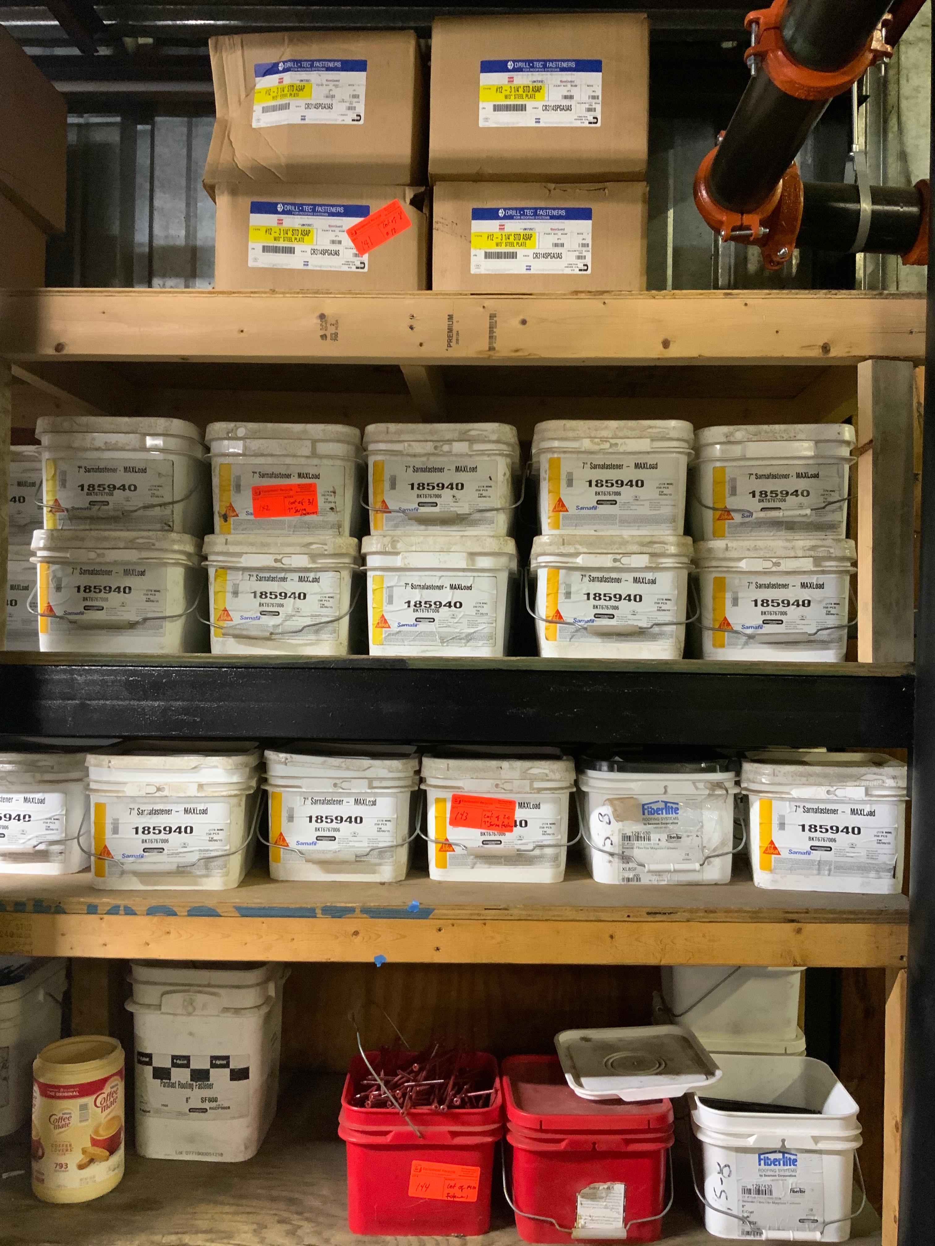 Lot of 20 Buckets Fiberlite Sika Sarnafil Sarnafastener MaxLoad 7" Roofing Fasteners