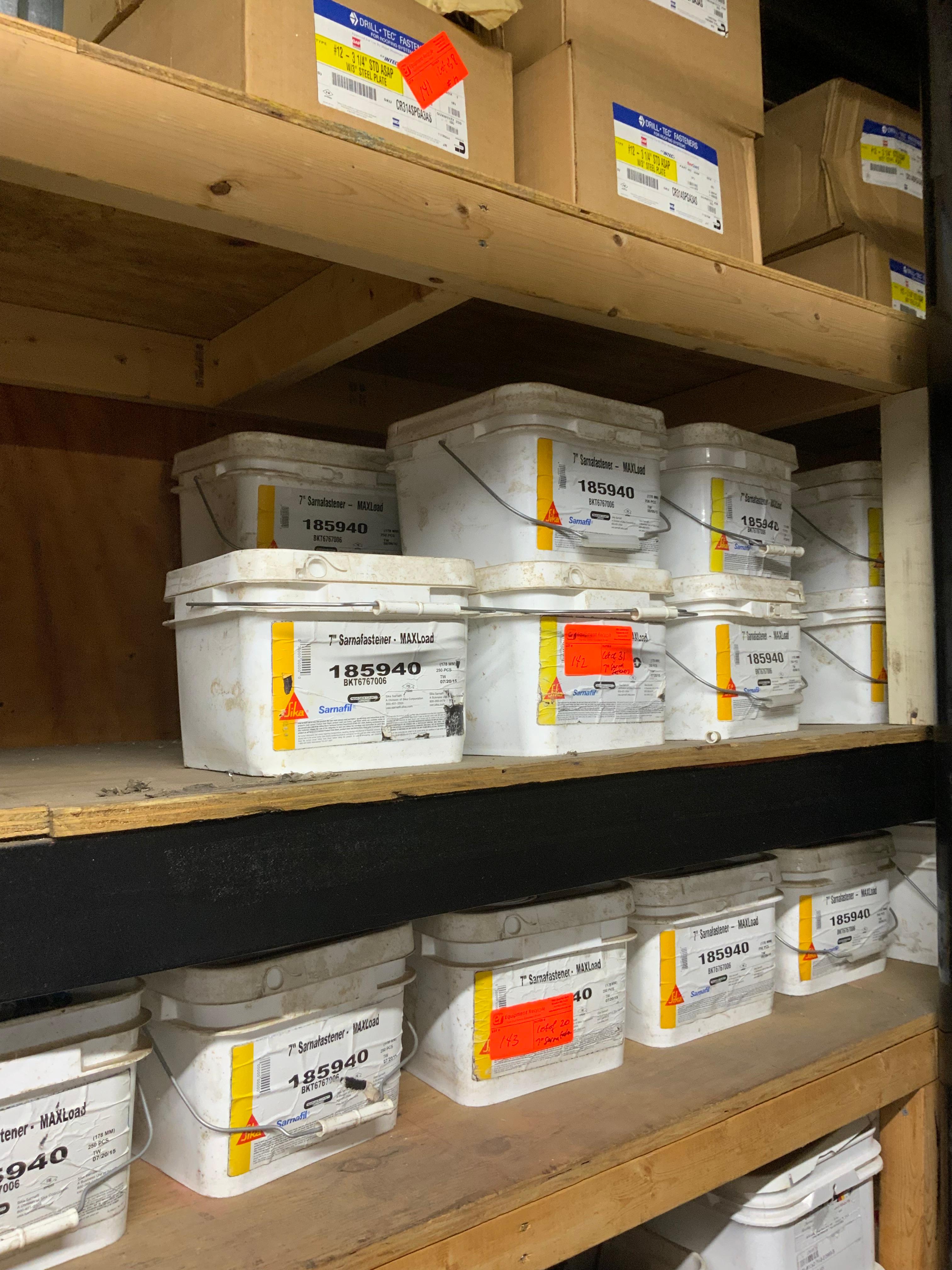 Lot of 20 Buckets Fiberlite Sika Sarnafil Sarnafastener MaxLoad 7" Roofing Fasteners