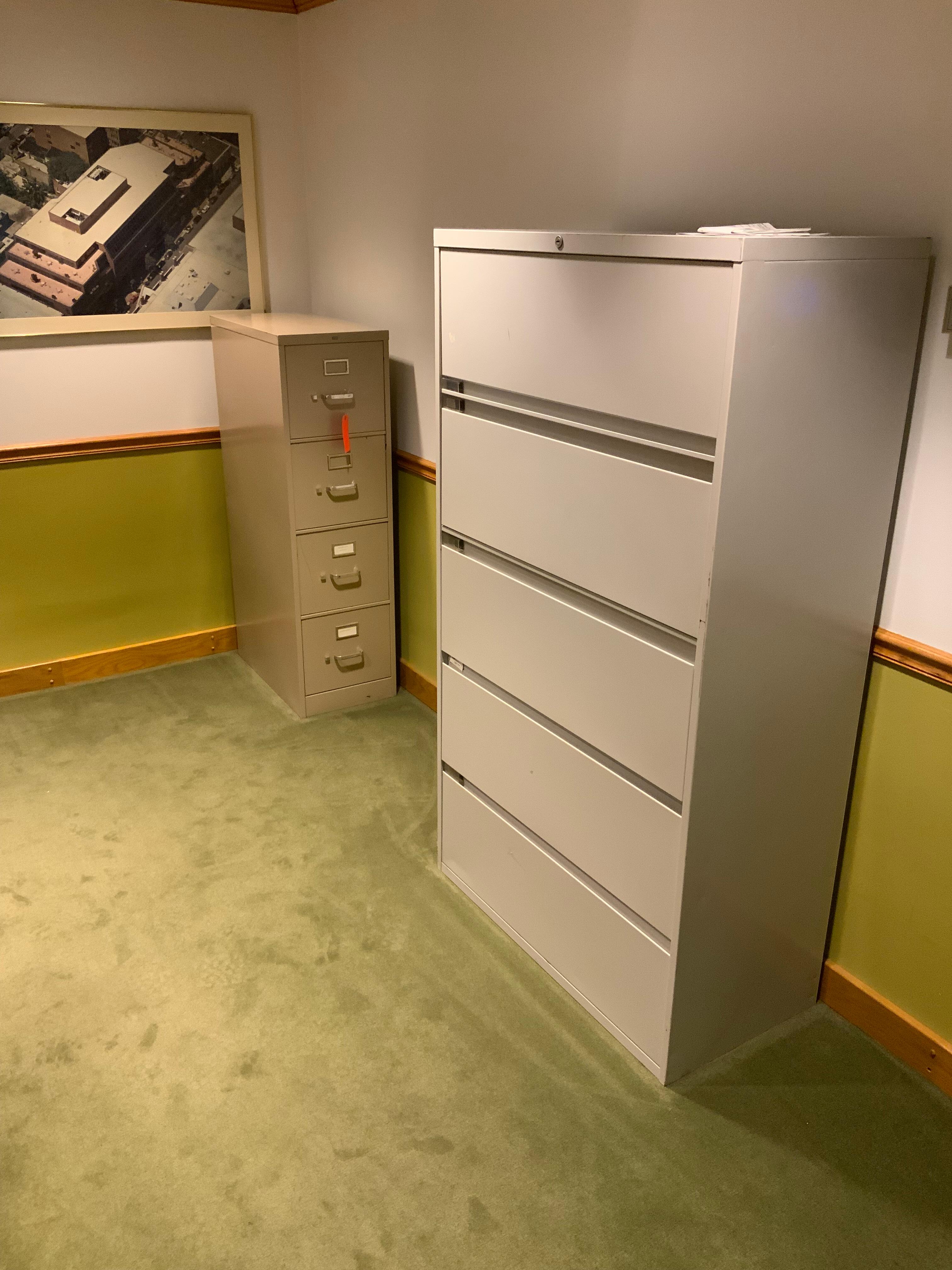 Lot of 2 Metal File Cabinets Hon