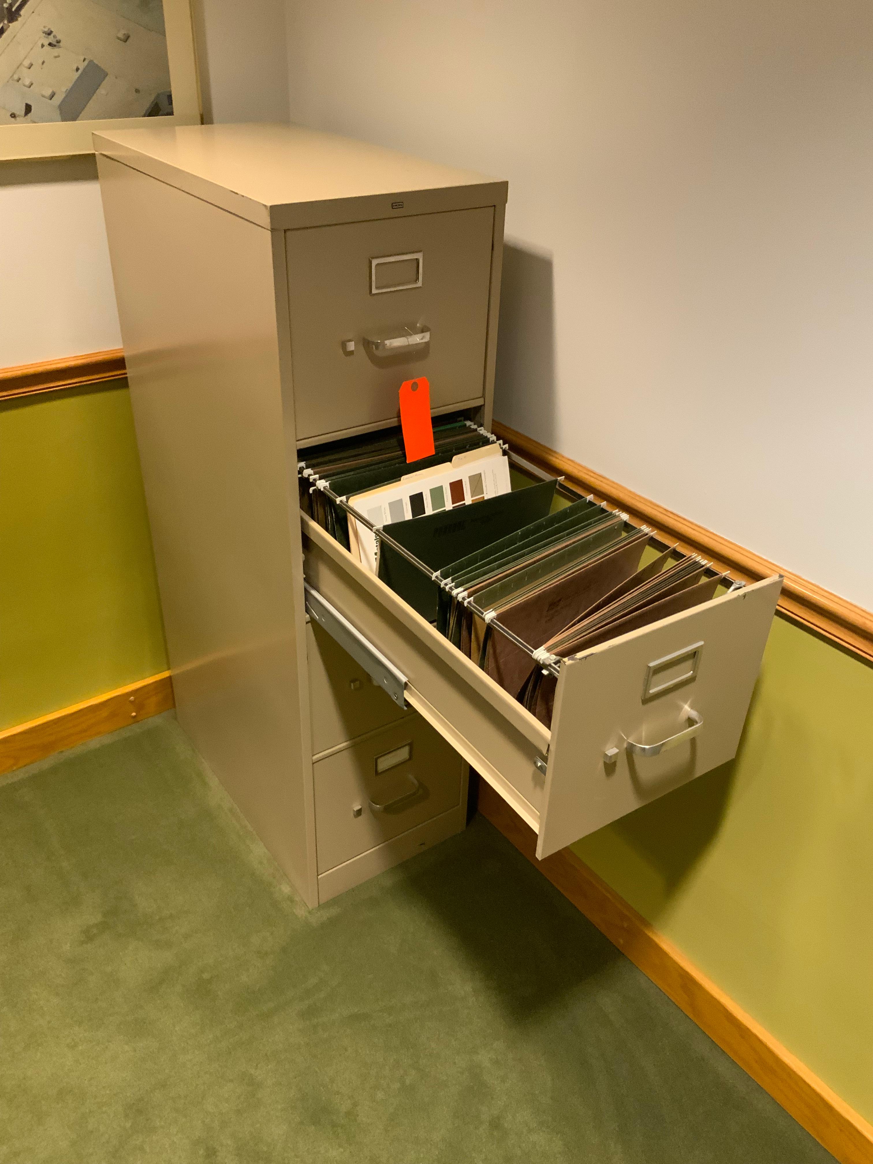 Lot of 2 Metal File Cabinets Hon
