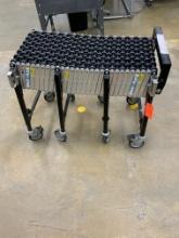 Best Flex 200 12ft 24" Portable Adjustable Rolling Gravity Roller Conveyor System On Wheels