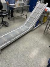 Electric Powered Belt Portable Ramp Conveyor System On Wheels