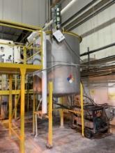 Viatec 1128 Gallon Ovc Permanently Sanitary Ss Wash Mixing Tank W/agitator