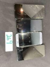 4 PCS ANDROID PHONES, MOTOROLA QUAD PIXEL, NOKIA, SAMSUNG T730G1DS, SAMSUNG