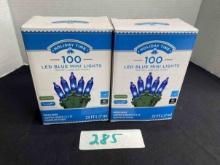 boxes holiday time 100 led blue mini lights 23'