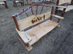 Wood 70in Swing with Back