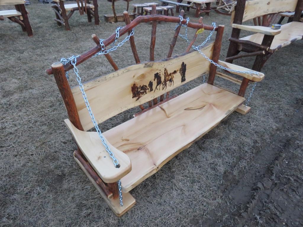 Wood 70in Swing with Back