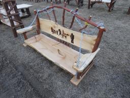 Wood 70in Swing with Back