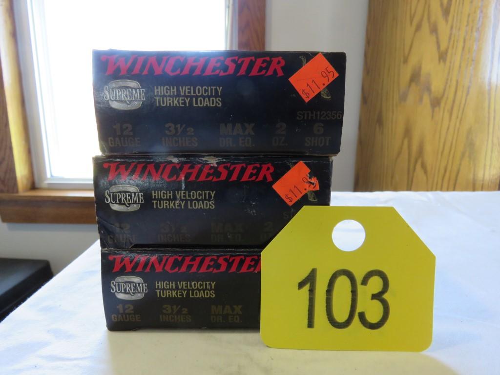 3 Boxes Winchester Supreme 12gal 3 1/2inch Shells