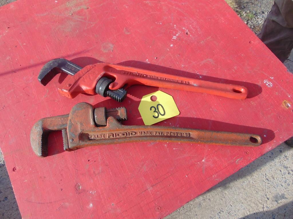Pair of Ridgid 18inch Pipe Wrenches