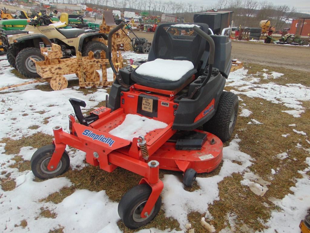 Simplicity zero turn mower w/48in deck