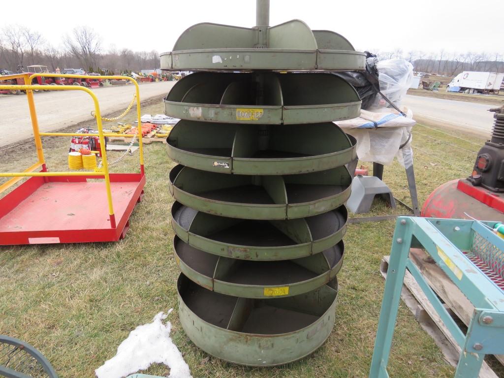 Round spinning bins