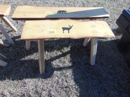 Wood bench with buck
