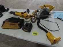 Lot of Dewalt Battery Tools