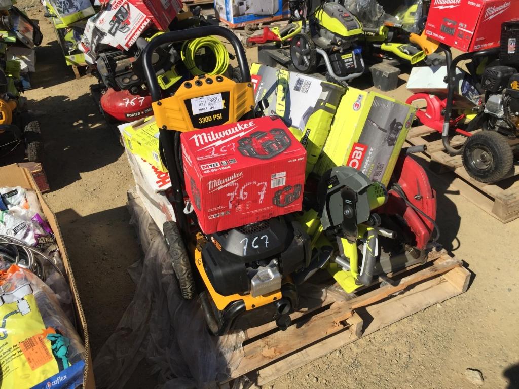 Pallet of Misc Power Tools Including Weed Wackers,