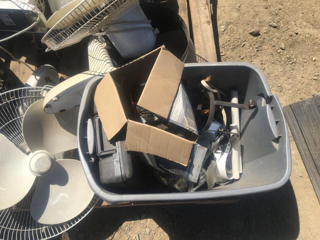 Pallet of Misc Items, Including Room Fans, etc.