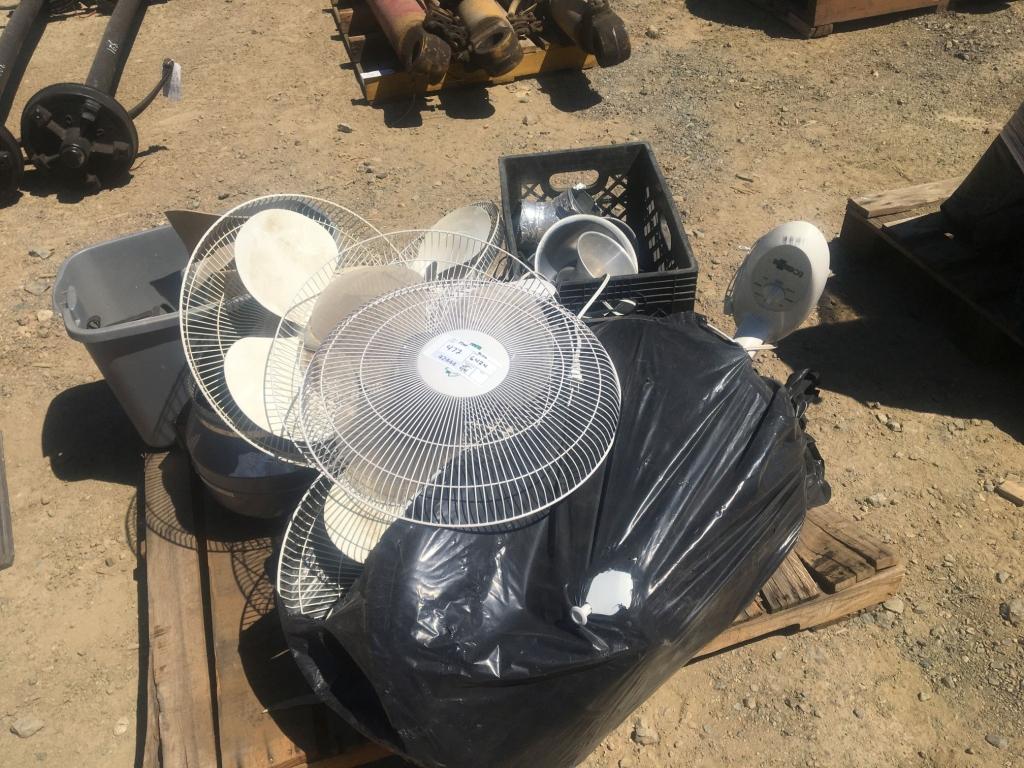 Pallet of Misc Items, Including Room Fans, etc.