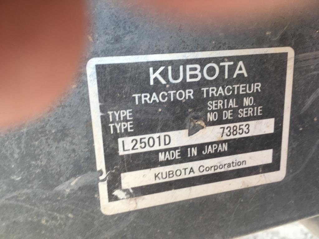 2018 Kubota L2501D Utility Tractor,