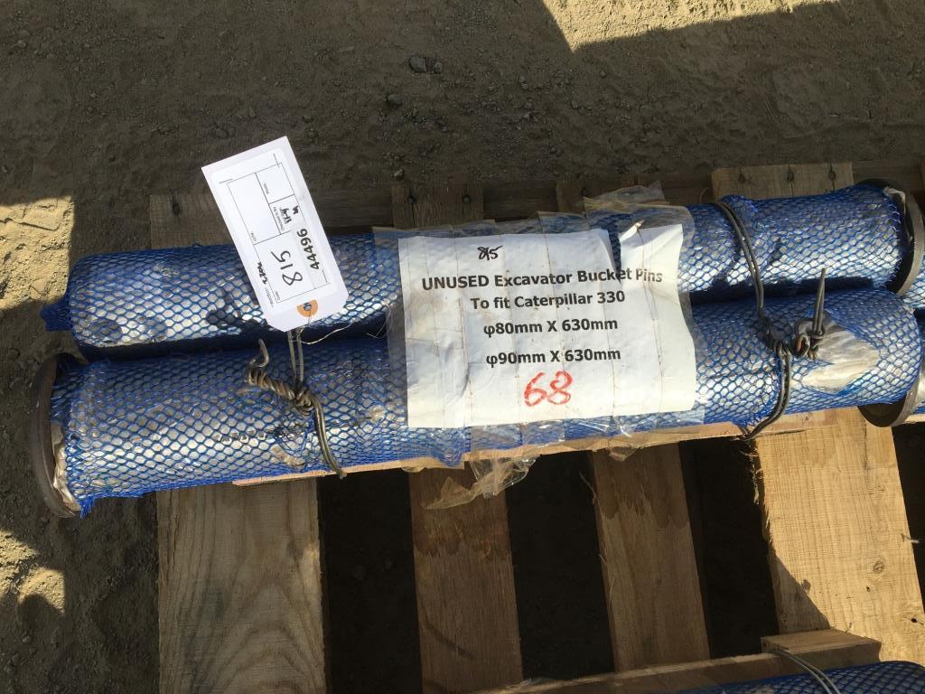 (2) Unused 2022 90mm Bucket Pins & 80mm Bucket