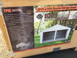 Unused 19' x 21' Metal Double Garage.