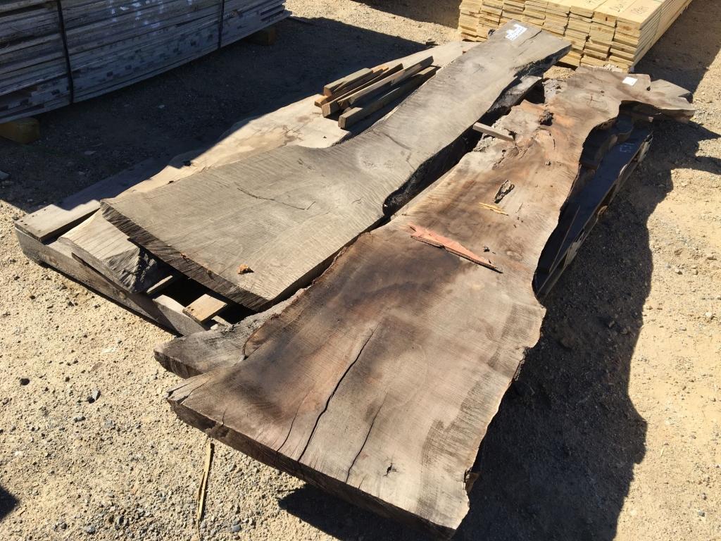 (4) Misc Live Edge Walnut Slabs.