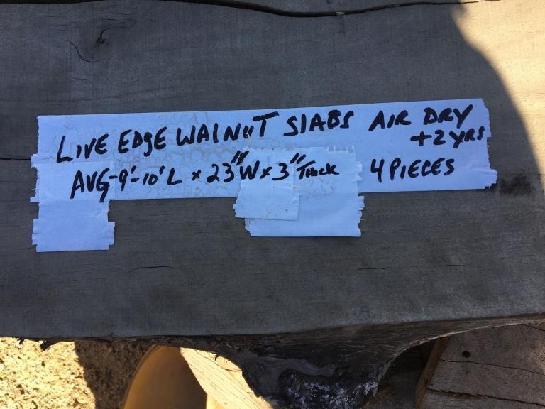 (4) Misc Live Edge Walnut Slabs.