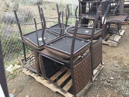 (8) Twisted Iron Top Upholstered Chairs.