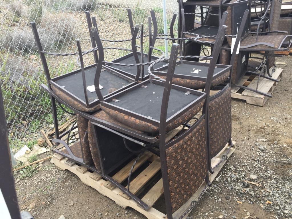 (8) Twisted Iron Top Upholstered Chairs.