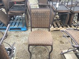 (8) Twisted Iron Top Upholstered Chairs.