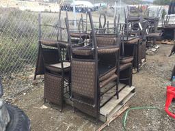 (12) Twisted Iron Top Upholstered Chairs.