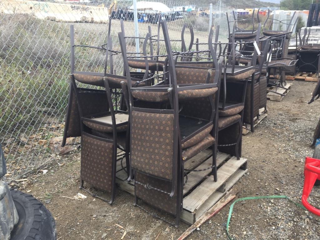 (12) Twisted Iron Top Upholstered Chairs.