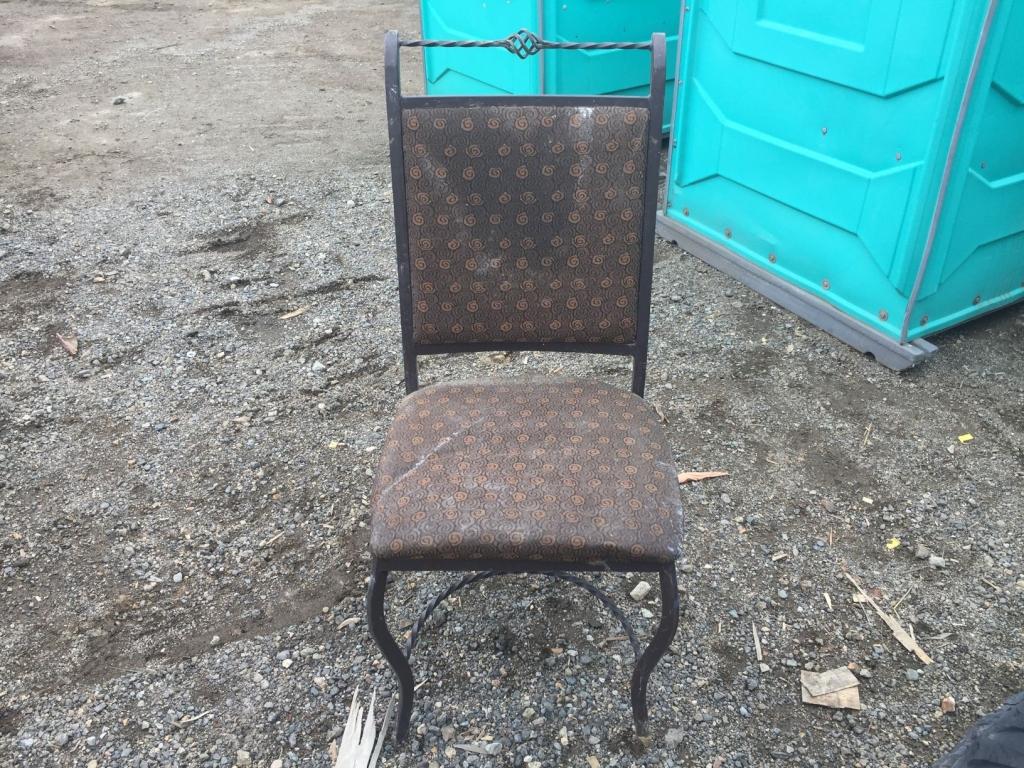 (12) Twisted Iron Top Upholstered Chairs.