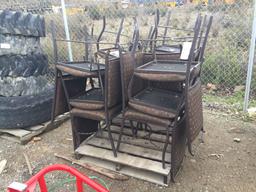 (12) Twisted Iron Top Upholstered Chairs.