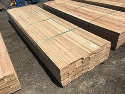 Stack of 1in x 5.25in x 144in Cedar Lumber.