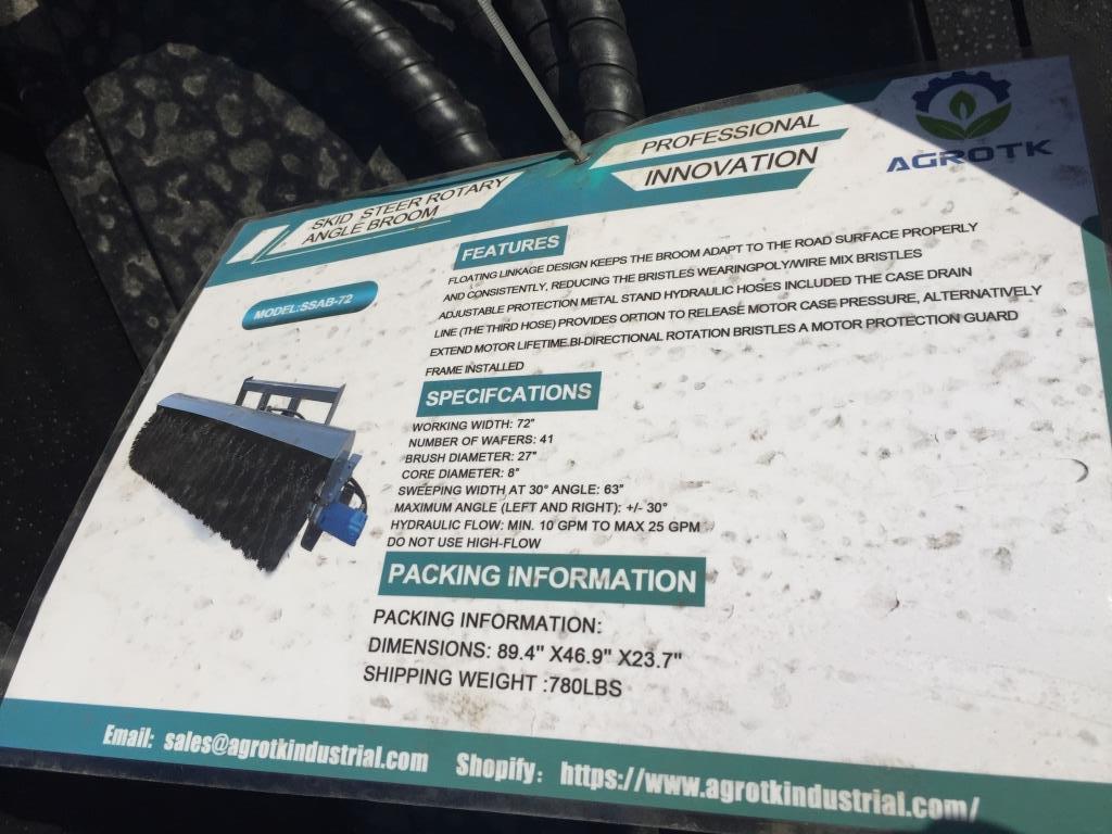 Unused AGT/Mower King SSAB72 Angle Broom