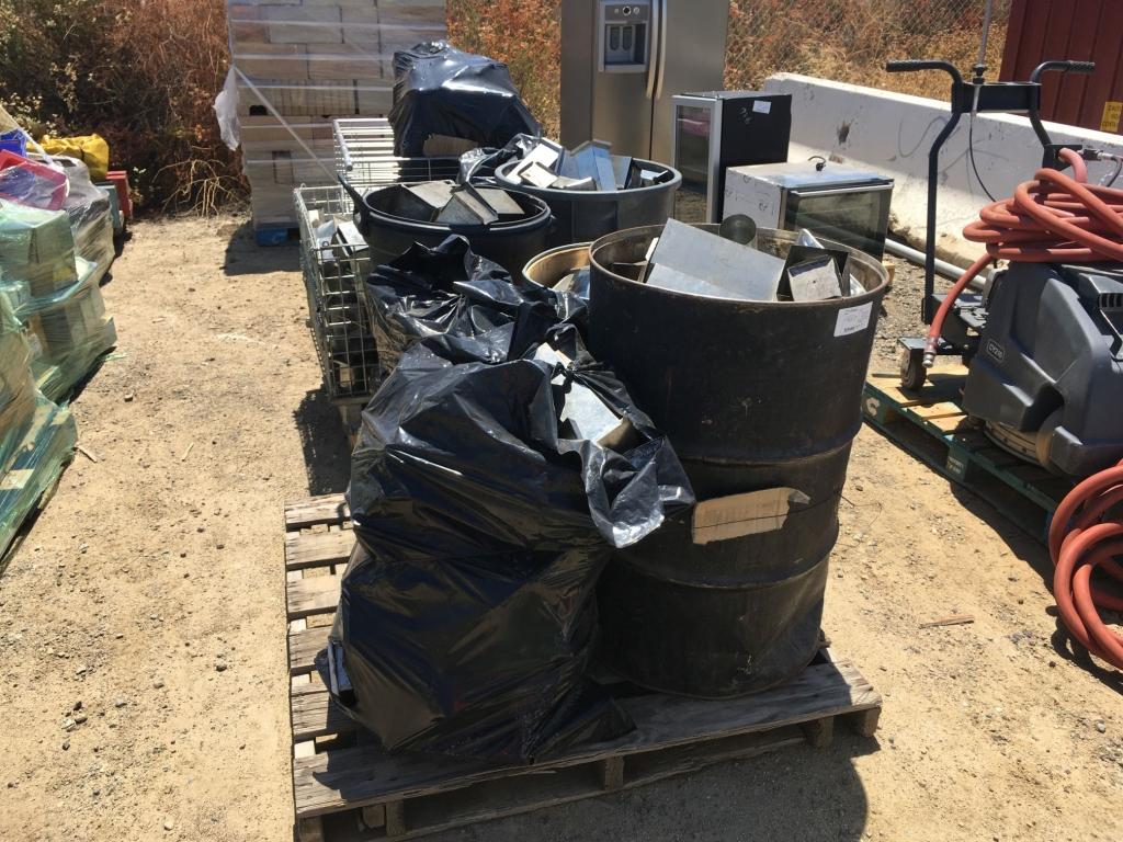 (3) Pallets of Misc Items, Including Steel Rack,