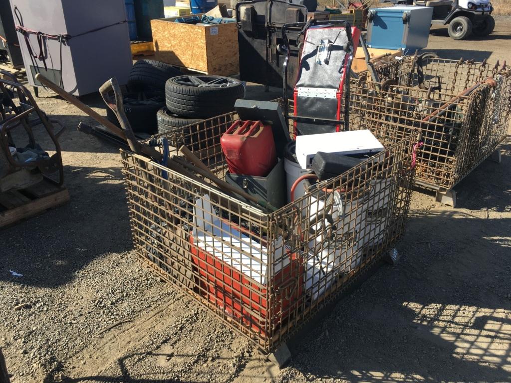 Wire Crate of Misc Items, Including Creepers,