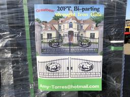 Unused Greatbear 20ft Bi-Parting Iron Gate w/Deer